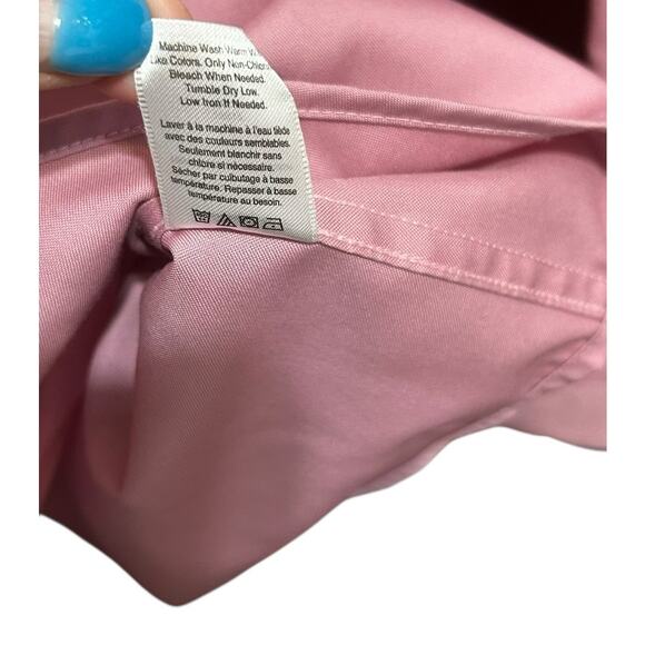 Coldwater Creek Women Top 18 Pink Button Up Preppy Coastal Classic Office Travel - Picture 7 of 8